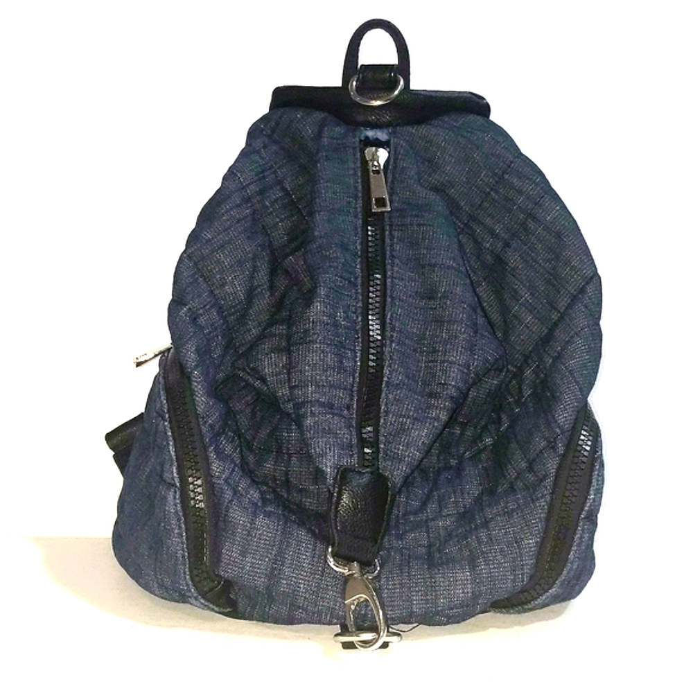 Sondra Robert Squared Dark Blue Quilted Backpack